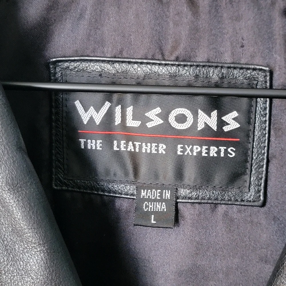 Wilsons Black Leather Fully Lined Coat Womens‎ Size L